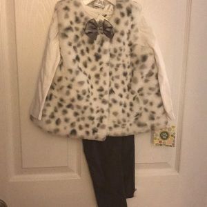 Little me 3 piece outfit size 24m for little girl